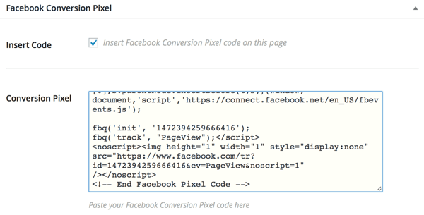 plugin de pixel de conversão do facebook