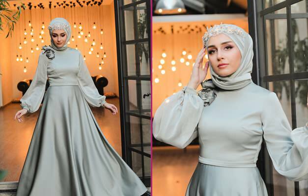 Os vestidos de noite mais elegantes para as noites de henna! Vestido de noite hijab 2020