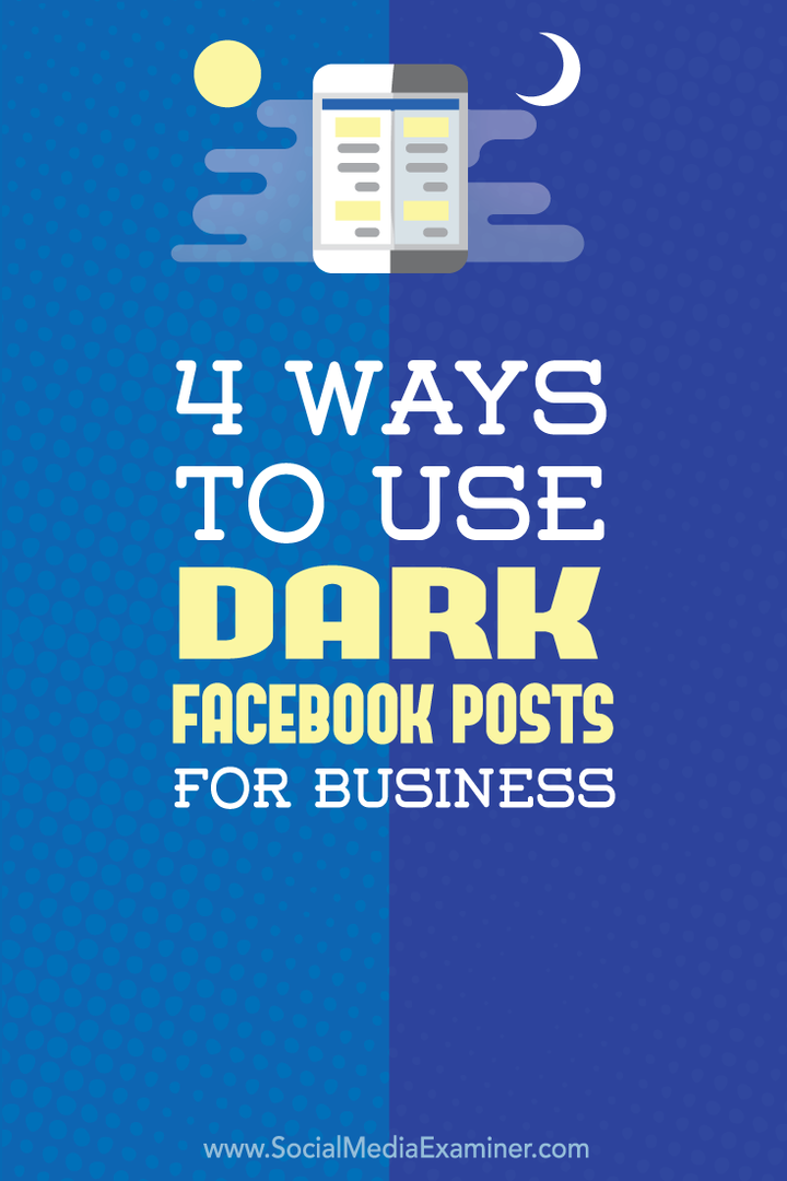 como usar posts dark do Facebook para negócios