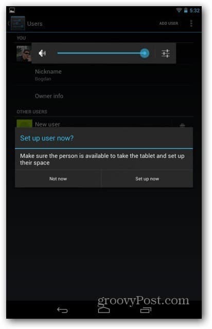 Contas de usuário do Nexus 7 - configure o usuário agora