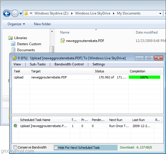 fazer upload de arquivos para o skydrive através do Windows Explorer