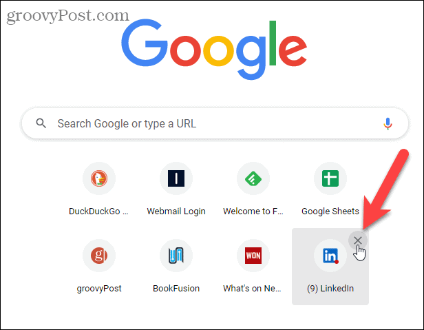 Remover atalho na página Nova guia do Chrome