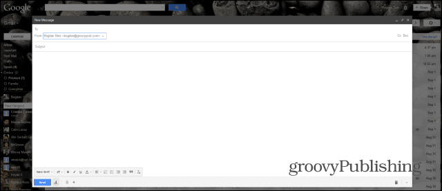 Nova tela cheia do Gmail Compose aplicada