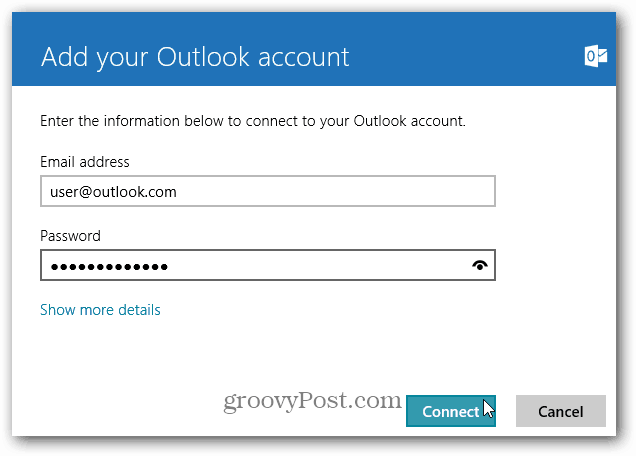 Adicione seu endereço do Outlook.com ao Windows 8 Mail
