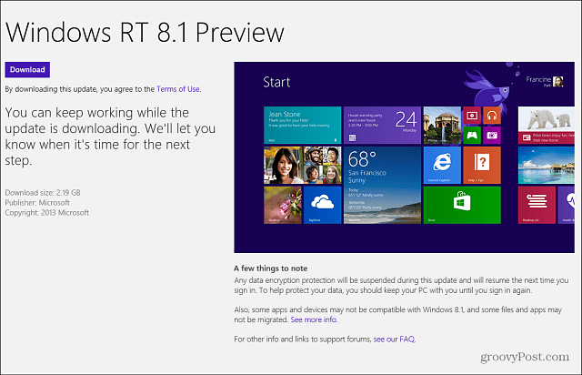Windows RT 8.1 Preview Loja do Windows