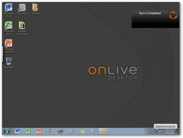 OnLive Desktop: Papel de parede Alterar fundo