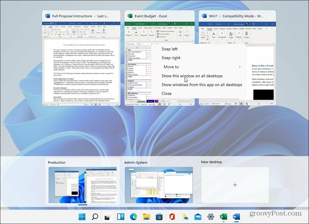 Desktops virtuais Windows 11