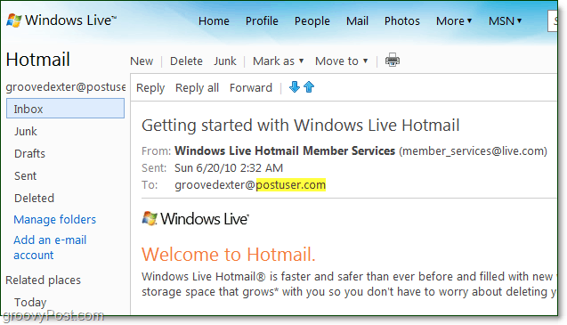 seu e-mail no seu domínio a partir do Windows Live