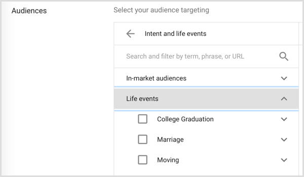 Público-alvo do Google Adwords em eventos vitais