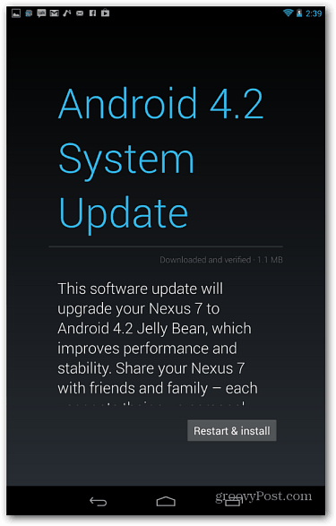 Atualização do Google Pushing Out Android Jelly Bean 4.2.1 para dispositivos Nexus