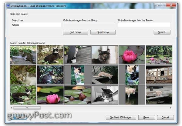 escolha as configurações de integração do flickr