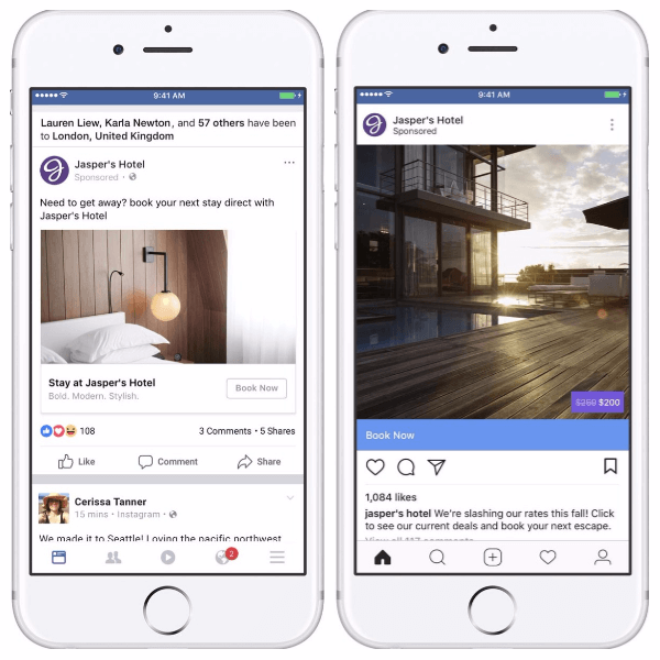 O Facebook adiciona contexto social e sobreposições a anúncios dinâmicos para viagens.