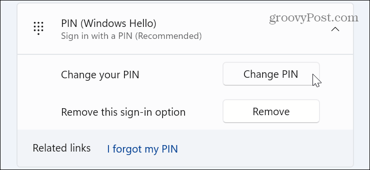 PIN para entrar no Windows 11
