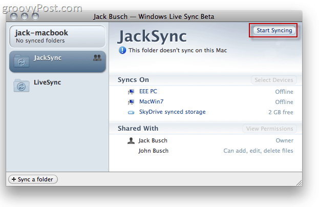 Windows Live Sync Beta no OS X