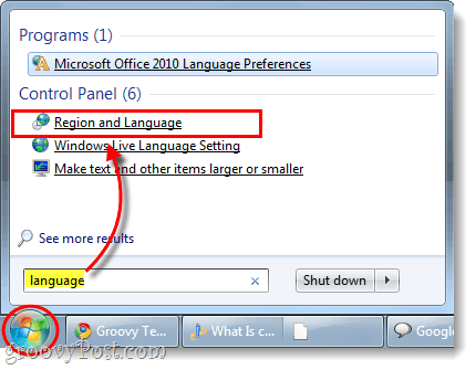 iniciar o painel de controle de região e idioma no windows 7
