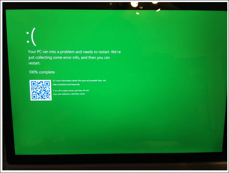 Microsoft Apresenta Tela Verde da Morte Exclusivamente para Windows Insiders