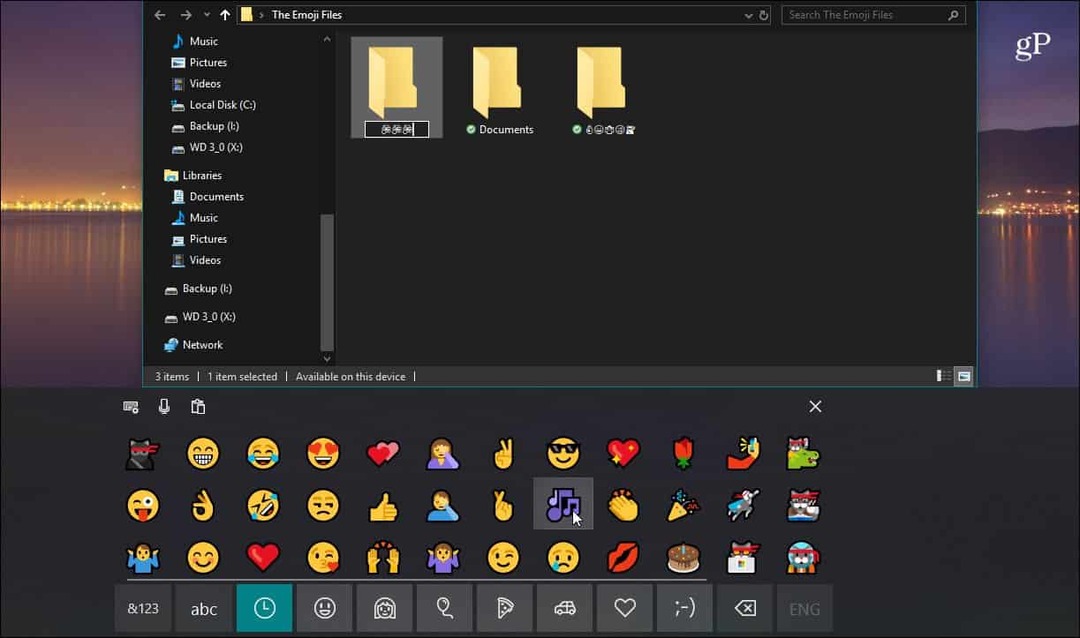 Teclado de toque Emoji File Explorer
