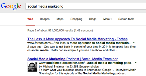 pesquisa de marketing de mídia social no google +