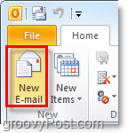 Redigir uma nova mensagem de email no Outlook 2010