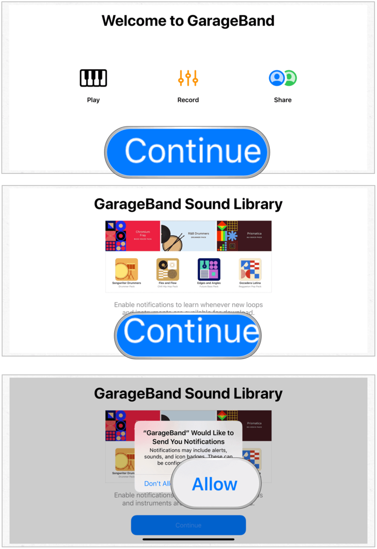 Instalação do GarageBand no iPhone