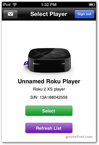 Selecione Roku Player