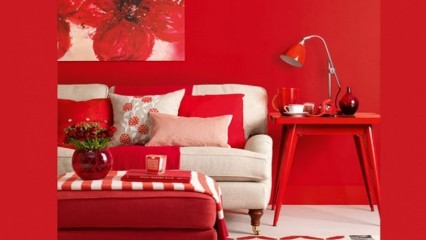 Áreas de uso de vermelho na decoração