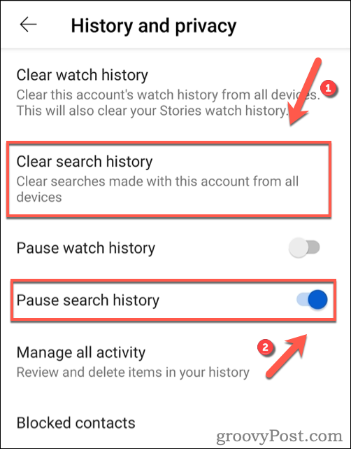 Limpando o histórico de pesquisa do YouTube no Android
