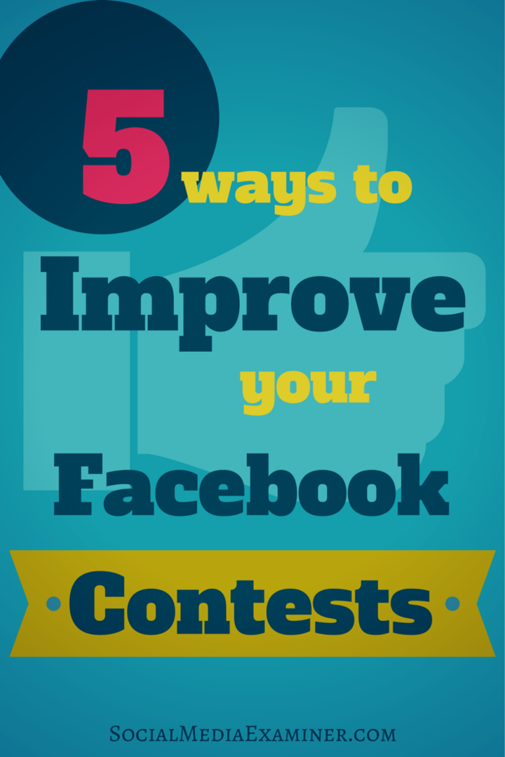 como melhorar os concursos do facebook
