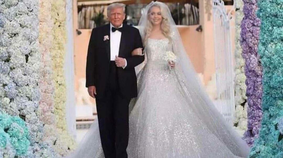O vestido de noiva de Tiffany Trump marcou o casamento