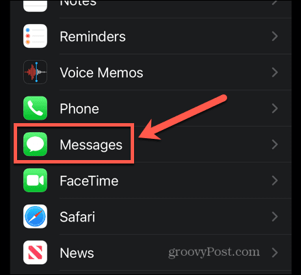 configurações de mensagens do iphone