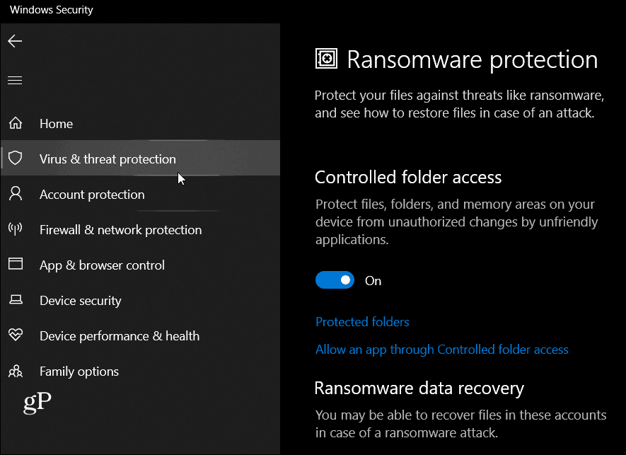Proteção contra Ransomware Windows 10