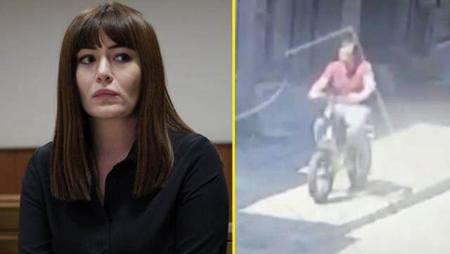 Uma imagem do momento em que a bicicleta de Deniz Çakır foi roubada