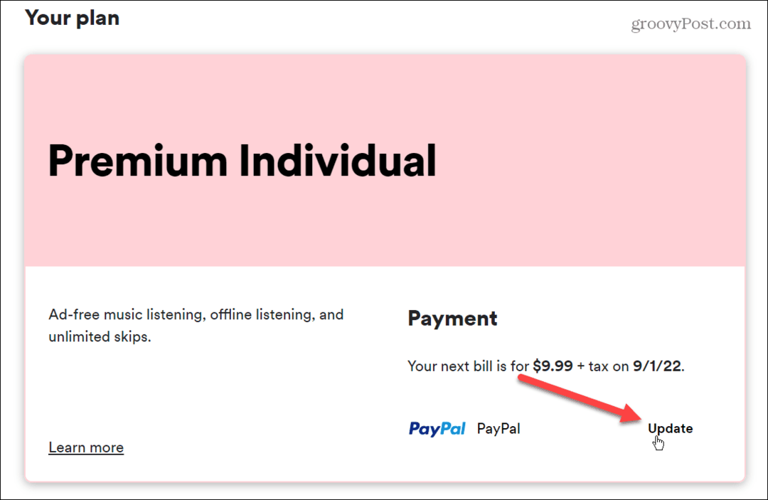 Como alterar a forma de pagamento no Spotify