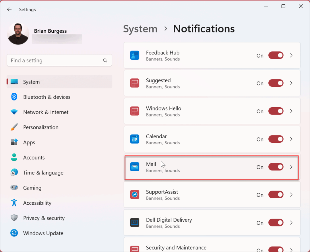 Desative os sons de notificação de aplicativos no Windows