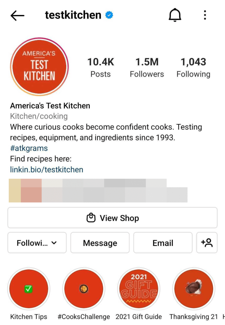 imagem do perfil comercial do Instagram otimizado para pesquisa