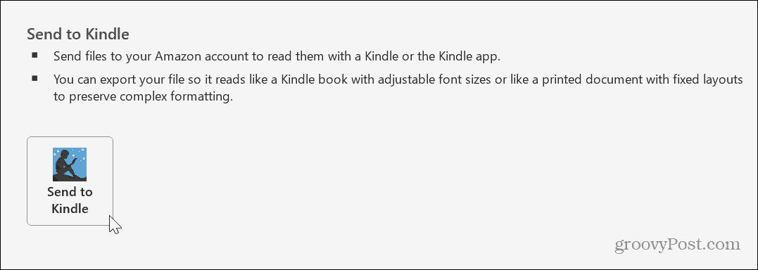 Envie documentos do Word para o Kindle 