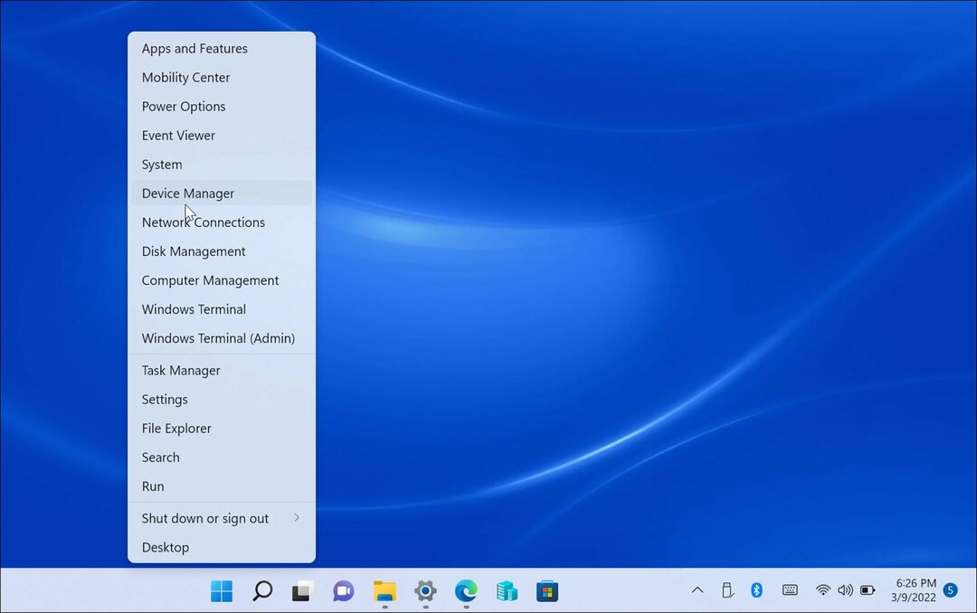 menu do windows 11 do gerenciador de dispositivos