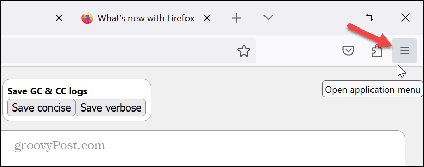 botão de menu do Firefox