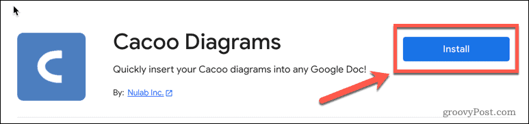 Instalando o complemento cacoo no Google Docs