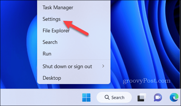 Abra o menu Configurações no Windows 11