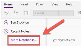 OneNote More Notebooks ícone do menu