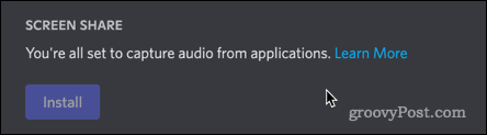 plug-in de áudio de discórdia instalado