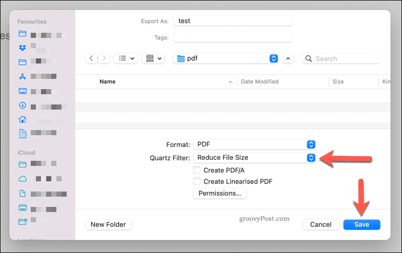 Reduzindo o tamanho de um arquivo PDF usando a Visualização no Mac