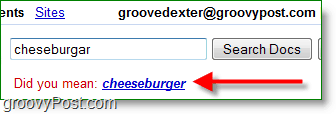 nunca soletre mal o cheeseburger novamente! o Google Docs tem sugestões de ortografia 