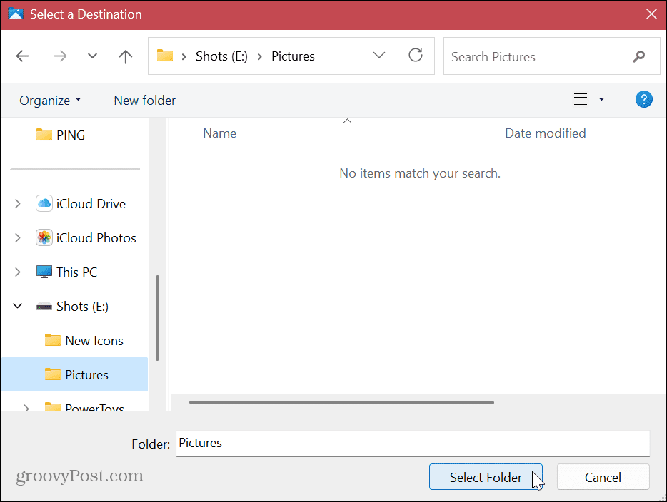 Mover pastas de usuário padrão no Windows 11
