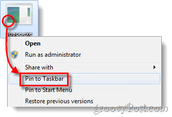 pin exe arquivo para barra de tarefas windows 7