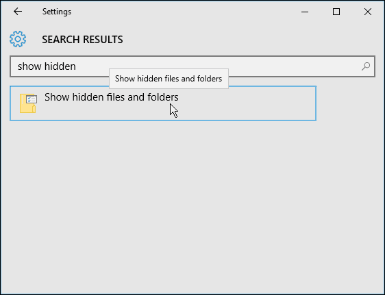 Pesquisa de configurações do Windows 10