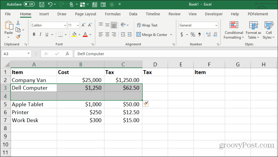 inserir células em branco no excel