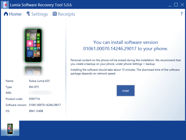 Ferramenta de recuperação Lumia Windows 10 para telefones