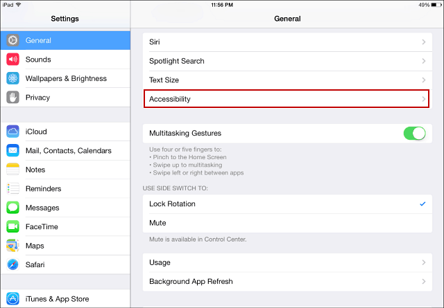 Acessibilidade para iOS 7